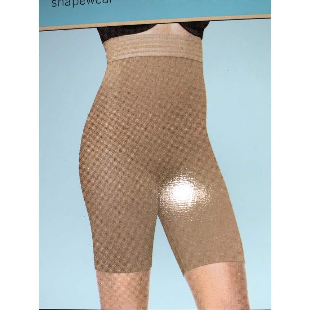 Spanx Shaper Sand Beige Tummy Taming Supreme Slimmer Assets High Waist Mid Thigh